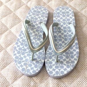 Coach brand new slippers baby blue size 7